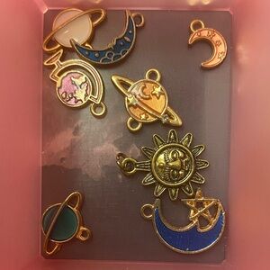 Gold and Blue Celestial Charms